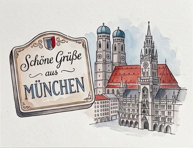 Schöne Grüße aus München – Frauenkirche & Rathaus